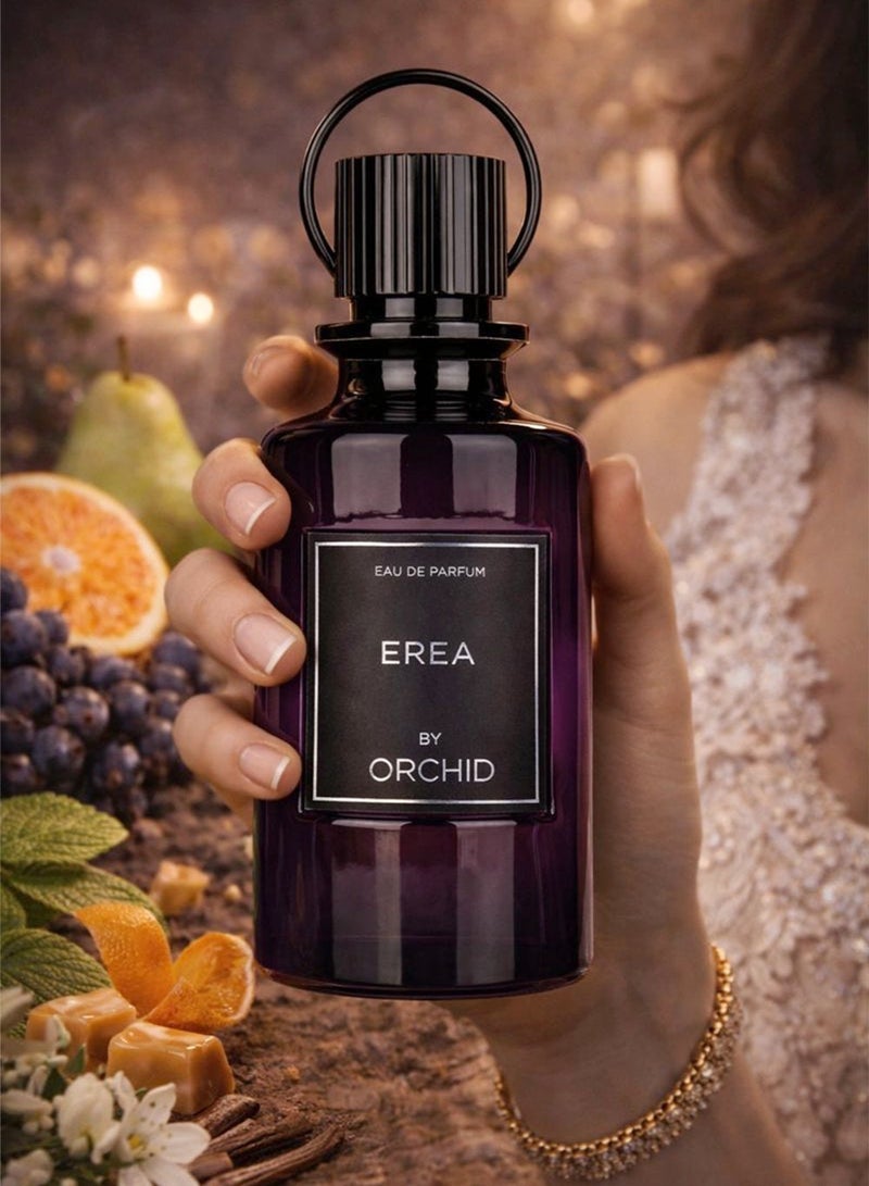Orchid Erea Pure Femme Eau de Parfum 100ml for Women | Long Lasting Sweet Floral Gourmand Perfume with Pear, Tangerine, Blackcurrant, Jasmine, Vanilla, Toffee & Musk - Image 2